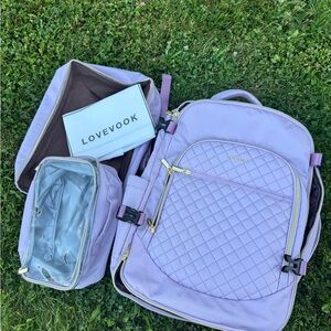 3 piece set luggage backpack carryon